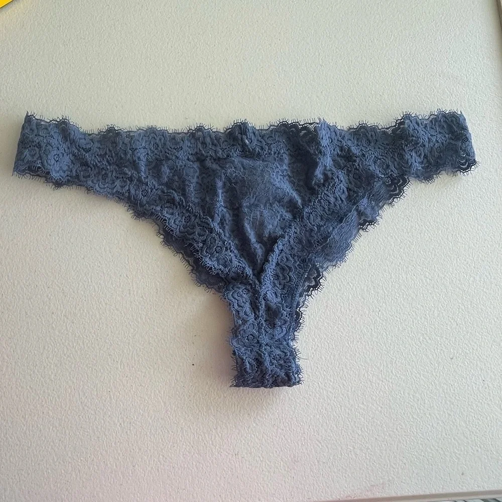 Aerie nwt blue lace thong panties